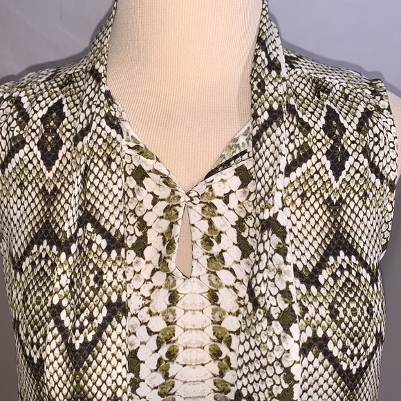 J. Crew snake print sleeveless top with front ties,size SP, excellent condition. - Picture 3 of 7